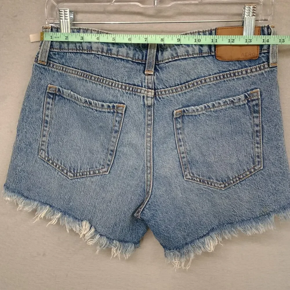 Aeropostale Original Low Rise Baggy Denim Shorts Sz 2